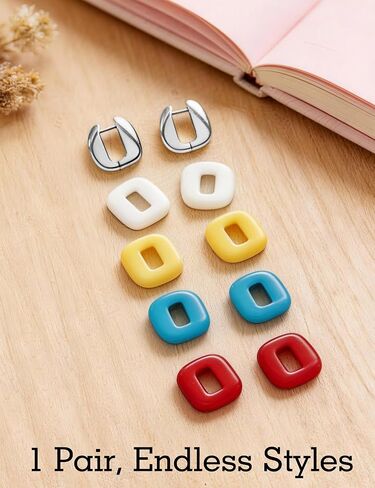 COTATI Huggie Hoop Earrings Gold Plated Chunky Hypoallergenic Earring for Women Everyday Jewelry with Colorful Accessories in Saudi Arabia