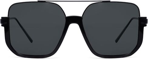 Unisex Retro Square Aviator Sunglasses for Women Men Oversized Trendy Fashion 70s Tinted Shades in Saudi Arabia