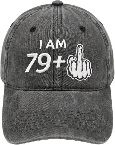 80th Birthday Gifts for Men Women,80th Birthday Decorations,Washed Cotton Baseball Cap Black in Saudi Arabia