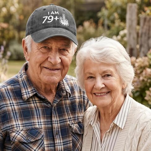 80th Birthday Gifts for Men Women,80th Birthday Decorations,Washed Cotton Baseball Cap Black in Saudi Arabia