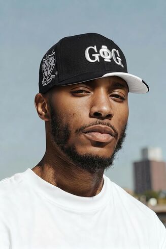 4J Groove Phi Groove Social Fellowship Embroidered Baseball Cap, Black and White, Adjustable, Shield Logo, 1962 in Kuwait