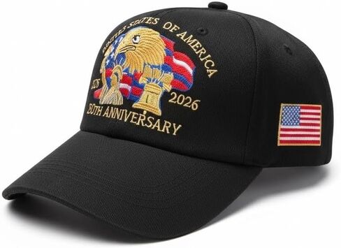 قبعة بيسبول USA Pride - قبعة أبي مطرزة قابلة للتعديل للرجال والنساء | تصميم النسر الوطني باللون الأحمر والأبيض والأزرق in Kuwait