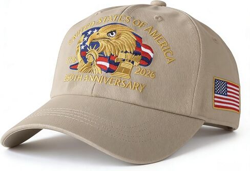 قبعة بيسبول USA Pride - قبعة أبي مطرزة قابلة للتعديل للرجال والنساء | تصميم النسر الوطني باللون الأحمر والأبيض والأزرق in Kuwait