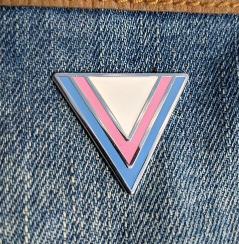 Applicable Pun Transgender Pride Flag Triangle - Lapel or Fabric Pin in Saudi Arabia
