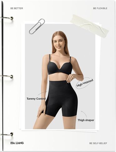 Esa Liang Shapewear Tummy Control for Women Thigh Slimmer Seamless Underwear High Waisted Body Shaper Shorts Under Dress in Kuwait