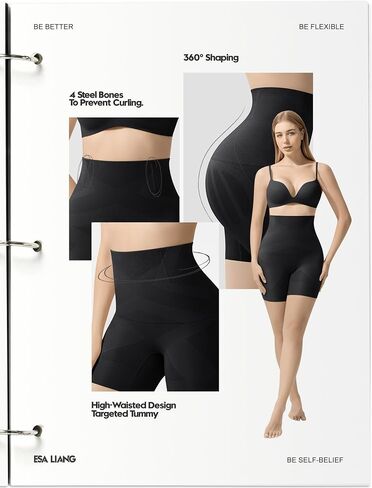 Esa Liang Shapewear Tummy Control for Women Thigh Slimmer Seamless Underwear High Waisted Body Shaper Shorts Under Dress in Kuwait