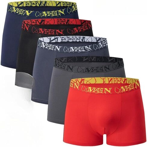 5-Pack Mens Briefs Fashion Printed Waistband Breathable Comfortable Underwear Soft Stretch in Kuwait