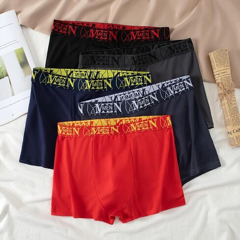 5-Pack Mens Briefs Fashion Printed Waistband Breathable Comfortable Underwear Soft Stretch in Kuwait