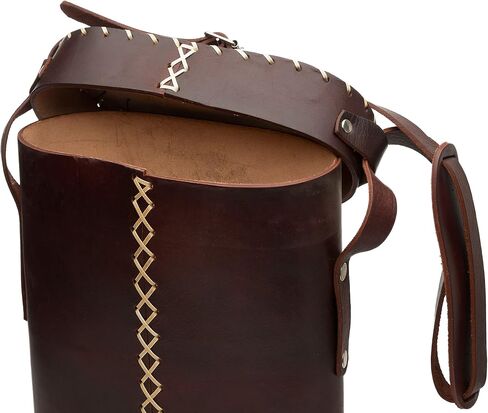 Matero Bag for Yerba Mate Gourd and Thermos, Fully Leather, Handmade Artisanal, With Handle and Shoulder Strap, Essential for Travel, Picnic, Camping and Home Use - (Color Brown) in Saudi Arabia