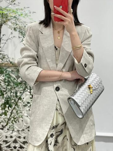 Evening Woven Handbag for Women Casual Fashion Crossbody Bags Vegan Leather Shoulder Handbag for Cocktail Party, Work (Silver) in Saudi Arabia