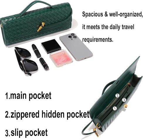 Evening Woven Handbag for Women Casual Fashion Crossbody Bags Vegan Leather Shoulder Handbag for Cocktail Party, Work (Silver) in Saudi Arabia