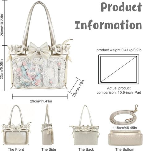 حقائب اليد DIY Ita Bag-Kawaii Ita مع الملحقات، حقيبة رسول Itabag اللطيفة من البولي يوريثان مع 3 حشوات، محفظة دبوس لمحبي Kpop والأنمي | مادة البولي يوريثان in Kuwait