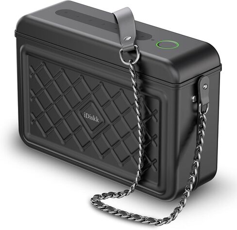 iDiskk Security Shoulder Gift Bag for Women, Metal Lady Crossbody Bag, Anti-Theft with Fingerprint and Password Unlocking, MFi Certification Compatible with Find My App (iOS Only) in Saudi Arabia