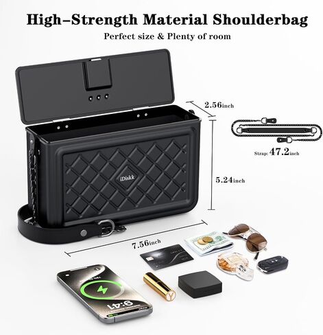 iDiskk Security Shoulder Gift Bag for Women, Metal Lady Crossbody Bag, Anti-Theft with Fingerprint and Password Unlocking, MFi Certification Compatible with Find My App (iOS Only) in Saudi Arabia