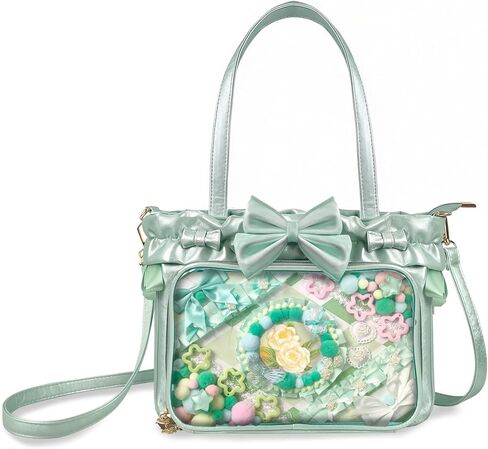 حقائب اليد DIY Ita Bag-Kawaii Ita مع الملحقات، حقيبة رسول Itabag اللطيفة من البولي يوريثان مع 3 حشوات، محفظة دبوس لمحبي Kpop والأنمي | مادة البولي يوريثان in Kuwait