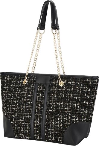 Women Tweed Single shoulder Bag Handbag and Purse Fashion Ladies Chain Quilted Crossbody Bag Evening Bag Clutch ﻿ in Saudi Arabia