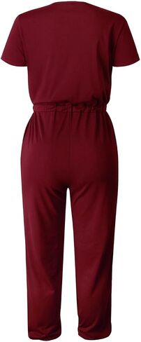 Womens Short Sleeve Jumpsuit Casual Loose Fit Romper Summer Travel Vacation Outfit in Kuwait