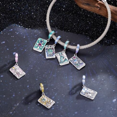 Tarot Card —The World Charm, 925 Sterling Silver Charm Bracelet Accessory, Compatible with Pandora Bracelet Neckalce in Kuwait