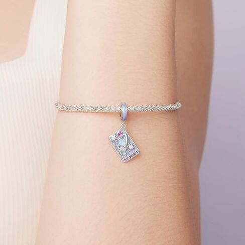 Tarot Card —The World Charm, 925 Sterling Silver Charm Bracelet Accessory, Compatible with Pandora Bracelet Neckalce in Kuwait