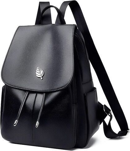Trendy Leather Backpack Purse for Women, Small Ladies backpacks Casual Lightweight Women Shopping Travel Daypack(A-Black) in Saudi Arabia