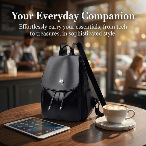 Trendy Leather Backpack Purse for Women, Small Ladies backpacks Casual Lightweight Women Shopping Travel Daypack(A-Black) in Saudi Arabia