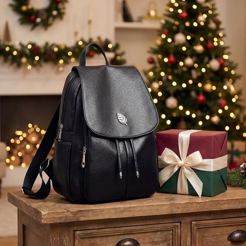 Trendy Leather Backpack Purse for Women, Small Ladies backpacks Casual Lightweight Women Shopping Travel Daypack(A-Black) in Saudi Arabia