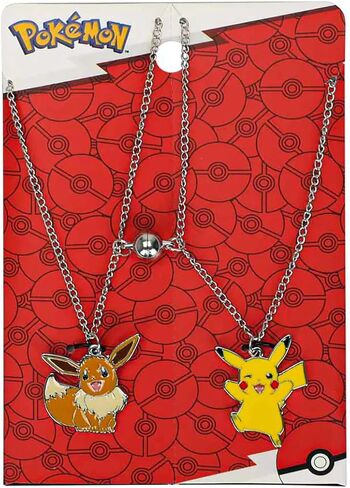 Pokemon Necklace Set Pikachu & Eevee Bestie Friendship Magnetic Bead OSFA in Kuwait