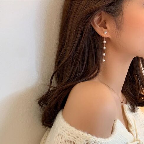 9 Pcs Gold Pearl Jewelry Set for Women Statement Layered Pearl Necklace Dainty Stack Link Bracelet Boho Dangle Drop Earrings Wedding Prom Bridal Jewelry Accessories in Saudi Arabia