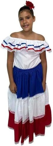 Dominican Republic Traditional Girls Fiesta Dress 10 in Saudi Arabia