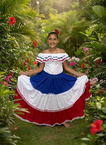 Dominican Republic Traditional Girls Fiesta Dress 10 in Saudi Arabia