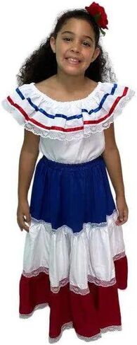 Dominican Republic Traditional Girls Fiesta Dress 10 in Saudi Arabia