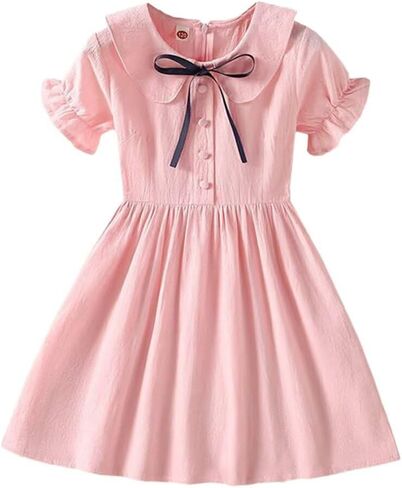 Marchrol Girls Casual Dress Ruffle Sleeve A-Line Cute Princess Dresses 3-12 Years in Saudi Arabia