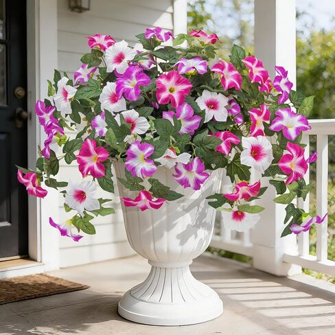 Ouddy Decor 3 Pcs Artificial Flowers for Outdoors Decorations, Fake Silk Petunias Flowers Faux Plants UV Resistant for Garden Porch Window Box Balcony Yard Planter Spring Summer Home Decor, Purple in Saudi Arabia