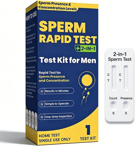Sperm Test Kit for Men, 2-in-1 Sperm Check Fertility Screening with At-Home Semen Analysis, Accurate Semen Concentration Result in Minutes for Fertility Planning, Easy to Use in Saudi Arabia