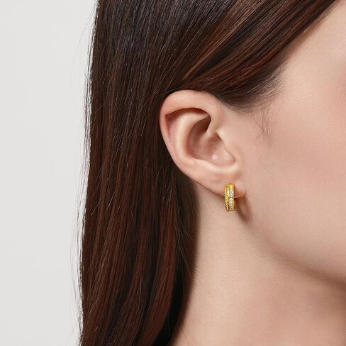 CHOW SANG SANG 999.9 24K Pure Gold Cultural Blessings Diamond Hoop Earrings for Women 95705E in Saudi Arabia