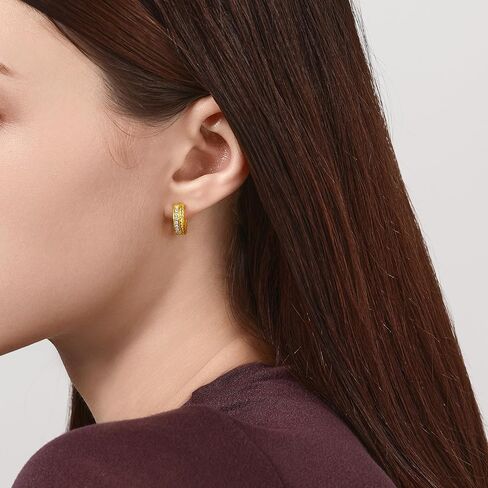 CHOW SANG SANG 999.9 24K Pure Gold Cultural Blessings Diamond Hoop Earrings for Women 95705E in Saudi Arabia