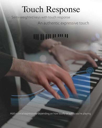 Longeye Piano Keyboard 88 Keys Compact Digital Piano for Beginners with Full Size Semi Weighted Keys, Sustain Pedal, Headphones, Carrying Case (88 Key With Stand, Black) in Kuwait