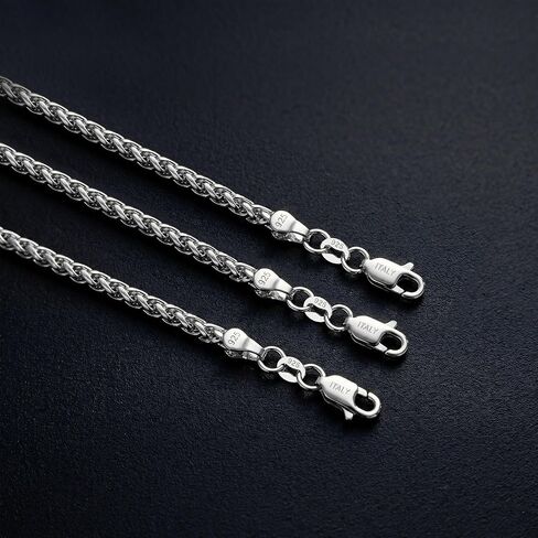 HIMSTORY 925 Sterling Silver Cross Necklace for Men, 3MM Durable Wheat Chain Silver Cross Necklace for Men Women Jewelry Gifts for Boyfriend Father Husband in Saudi Arabia