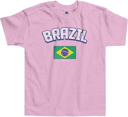 Threadrock Little Girls' Brazil Brazilian Flag Toddler T-Shirt in Kuwait