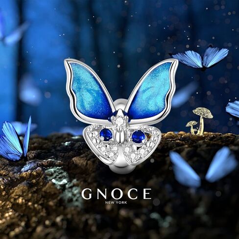 سدادة الفراشة الزرقاء من GNOCE للأساور الساحرة من الفضة الإسترليني S925 المرصعة بأحجار كريمة شفافة (فراشة) in Kuwait