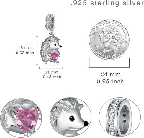 Hedgehog Charm for Bracelets 925 Sterling Silver Animal Charms Hedgehog Jewelry Gifts for Women in Kuwait
