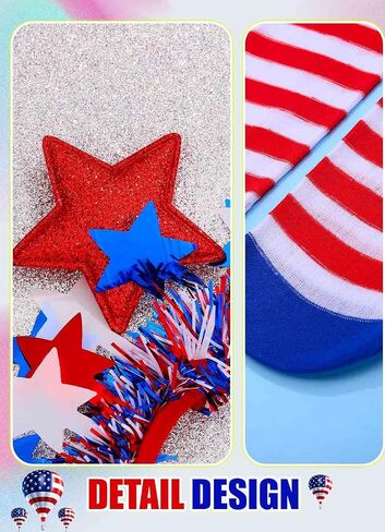 4 of July Stocking Headband Patriotic Costume for Women | Striped Over Knee Red White Blue Independency Day Stockings and Hair Hoop in Saudi Arabia