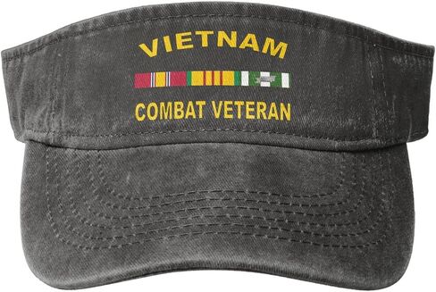 Vietnam Combat Veteran Sport Sun Visor Hats Adjustable Empty Top Baseball Cap Denim Cap in Kuwait