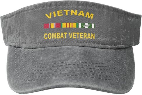 Vietnam Combat Veteran Sport Sun Visor Hats Adjustable Empty Top Baseball Cap Denim Cap in Kuwait