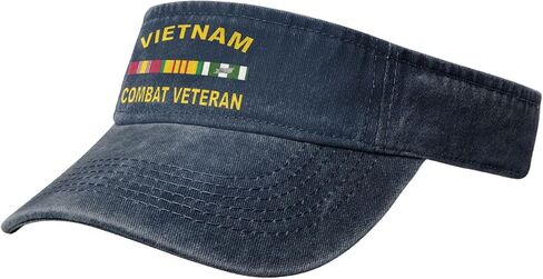 Vietnam Combat Veteran Sport Sun Visor Hats Adjustable Empty Top Baseball Cap Denim Cap in Kuwait
