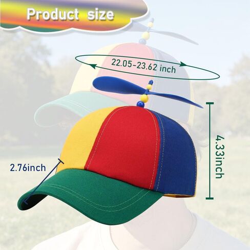 Colorful Propeller Hat Baseball Cap, Unisex Rainbow Snapback Baseball Hat for Any Scene Girl Boy Spinning Propeller Hat for Adults in Saudi Arabia