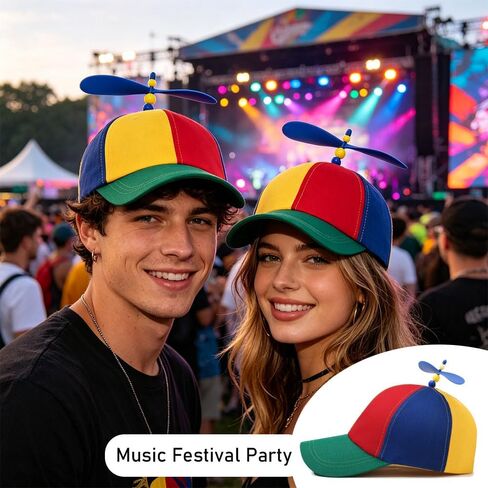 Colorful Propeller Hat Baseball Cap, Unisex Rainbow Snapback Baseball Hat for Any Scene Girl Boy Spinning Propeller Hat for Adults in Saudi Arabia