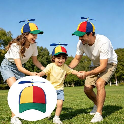 Colorful Propeller Hat Baseball Cap, Unisex Rainbow Snapback Baseball Hat for Any Scene Girl Boy Spinning Propeller Hat for Adults in Saudi Arabia