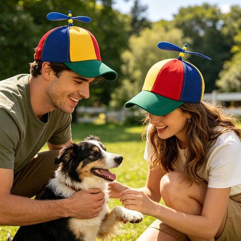 Colorful Propeller Hat Baseball Cap, Unisex Rainbow Snapback Baseball Hat for Any Scene Girl Boy Spinning Propeller Hat for Adults in Saudi Arabia