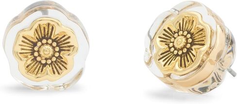 COACH Jewelry Women's Signature Tea Rose Lucite Stud Earrings in Saudi Arabia